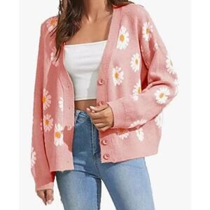 Daisy Cardigan Sz M EUC Cottagecore Kidcore Twee Coquette Cowgirl Boho Hippie